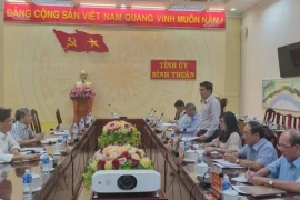 Ủy ban Kiểm tra Trung ương làm việc với Thường trực Tỉnh ủy và Ủy ban Kiểm tra Bình Thuận trong đó có vụ Công ty AIC vào tháng 3/2023. (Ảnh: Ủy ban Kiểm tra)