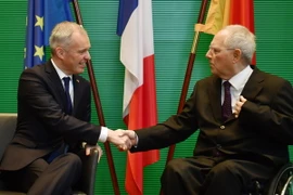  Chủ tịch Quốc hội Đức Wolfgang Schauble (phải) và người đồng cấp Pháp Francois de Rugy trong cuộc gặp tại lễ kỷ niệm ở Berlin ngày 22/1. (Nguồn: AFP/TTXVN)