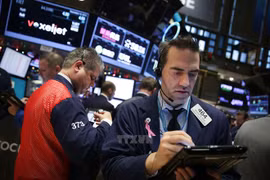 Tại thị trường chứng khoán New York, Mỹ. (Nguồn: AFP/TTXVN)