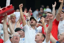 Các cổ động viên Anh trong trận đấu giữa Anh và Panama tại Volgograd (Nga) ngày 24/6. (Ảnh: THX/TTXVN)
