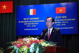  Phó Chủ tịch Thường trực UBND thành phố Hồ Chí Minh Lê Thanh Liêm phát biểu tại buổi lễ. (Ảnh: Xuân Khu/TTXVN)