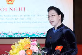Chủ tịch Quốc hội Nguyễn Thị Kim Ngân phát biểu tại hội nghị. (Ảnh: Trọng Đức/TTXVN) 