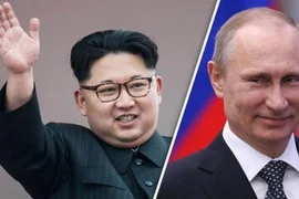 Nhà lãnh đạo Triều Tiên Kim Jong Un và Tổng thống Nga Putin. (Nguồn: Daily Express)