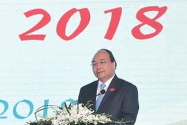  Thủ tướng Nguyễn Xuân Phúc phát biểu tại hội nghị. (Ảnh: Thống Nhất/TTXVN)