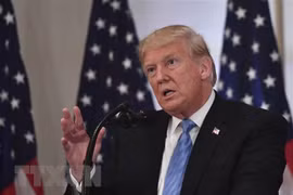 Tổng thống Mỹ Donald Trump phát biểu tại cuộc họp báo ở New York. Ảnh: (Nguồn: AFP/TTXVN)