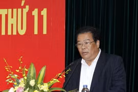 Ông Sơn Minh Thắng, Ủy viên Trung ương Đảng, Bí thư Đảng ủy Khối các cơ quan Trung ương phát biểu khai mạc. (Ảnh: Văn Điệp/TTXVN)