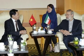 Chủ tịch Quốc hội Cộng hòa Hồi giáo Iran Ali Ardeshir Larijani tiếp ông Đặng Như Lợi, Chủ tịch Hội hữu nghị Việt Nam-Iran. (Ảnh: Văn Điệp/TTXVN)
