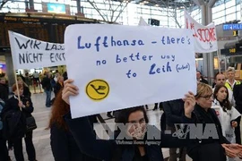Nhân viên Lufthansa đình công hồi tháng Tư năm ngoái (Nguồn: TTXVN)