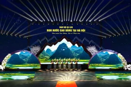 Mô hình sân khấu Lễ khai mạc Ngày hội Du lịch Non nước Cao Bằng. (Ảnh: Trung tâm Văn hóa, Thể thao và Du lịch Cao Bằng)