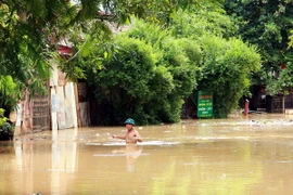 Thành phố Hà Giang có nhiều điểm úng ngập gần tới đầu người