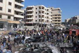 Hiện trường vụ đánh bom tại Beirut. (Nguồn: AFP/TTXVN)