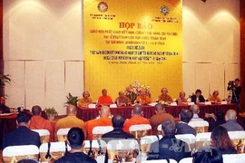 Trung ương Giáo hội Phật giáo Việt Nam tổ chức họp báo về Đại Lễ Phật đản Liên hợp quốc Vesak 2014. (Ảnh: Nguyễn Dân/TTXVN)