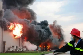 [Photo] Công ty sản xuất mực in Sakata Inx chìm trong biển lửa