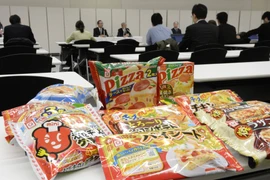 Các mẫu thực phẩm của Công ty Aqlifoods Co. bị thu hồi do nghi ngờ nhiễm malathion. (Nguồn: Kyodo)