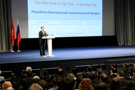Chủ tịch nước Trần Đại Quang dự và phát biểu tại Lễ khai mạc Tọa đàm Kinh tế Việt-Nga. (Ảnh: Nhan Sáng/TTXVN)