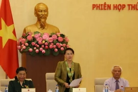 Chủ tịch Quốc hội Nguyễn Thị Kim Ngân phát biểu khai mạc phiên họp. (Ảnh: Phương Hoa/TTXVN)