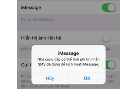 Thông báo khi tắt bật iMessage. (Ảnh chụp màn hình)