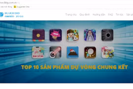 Giao diện trang chủ cuộc thi Bluebird Award 2016 đã công bố 10 sản phẩm lọt vào chung kết. (Ảnh: Vietnam+)