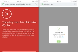 Giao diện trang web có mã độc bị chặn bởi YOLO mini. (Nguồn: MOG)