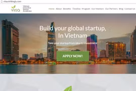 Giao diện website của Viisa hỗ trợ doanh nghiệp khởi nghiệp đổi mới sáng tạo. (Ảnh chụp màn hình)