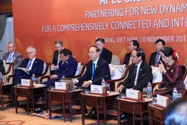 Chủ tịch nước Trần Đại Quang (giữa) phát biểu. (Ảnh: TTXVN)