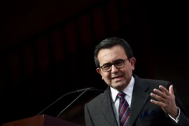 Bộ trưởng Kinh tế Mexico Ildefonso Guajardo tại cuộc họp báo ở Mexico City ngày 18/10. (Nguồn: AFP/TTXVN)
