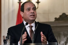 Tổng thống Ai Cập Abdel Fattah al-Sisi trong một cuộc họp báo ở Athens ngày 8/12. (Nguồn: AFP/TTXVN)