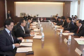 Quang cảnh buổi làm việc. (Ảnh: Tiến Lực/Vietnam+)