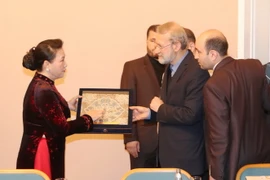 Chủ tịch Quốc hội Nguyễn Thị Kim Ngân tiếp Chủ tịch Quốc hội Cộng hòa Hồi giáo Iran Ali Ardeshi Larijani. (Ảnh: Trọng Đức/TTXVN)