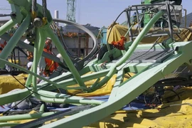 Hiện trường vụ tai nạn. (Nguồn: Yonhap/AP)