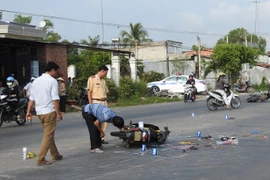 Hiện trường một vụ tai nạn xe máy. Ảnh minh họa. (Nguồn: TTXVN)