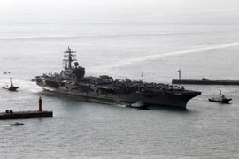 Tàu sân bay Mỹ USS Ronald Reagan. (Nguồn: Yonhap/TTXVN)