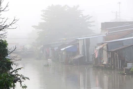 Sương mù tại thành phố Vị Thanh, Hà Giang. (Ảnh: Duy Khương/TTXVN) 