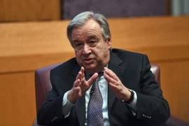 Tổng thư ký LHQ Antonio Guterres phát biểu trong cuộc họp báo tại trụ sở LHQ ở New York, Mỹ, ngày 16/8. (Nguồn: THX/TTXVN)