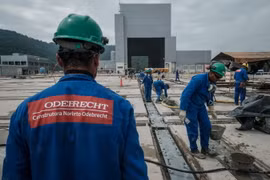 Một công trình xây dựng của tập đoàn Brazil Odebrecht ở Rio de Janeiro ngày 7/4. (Nguồn: AFP/TTXVN)