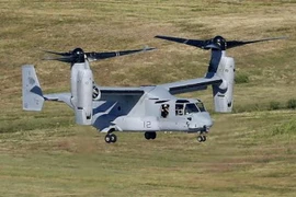 Máy bay MV-22 Osprey của quân đội Mỹ. (Nguồn: Kyodo/TTXVN)