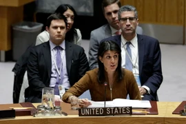 Đại sứ Mỹ tại LHQ Nikki Haley kêu gọi các quốc gia cắt đứt mọi quan hệ ngoại giao và mậu dịch với Triều Tiên. (Nguồn: THX/TTXVN)