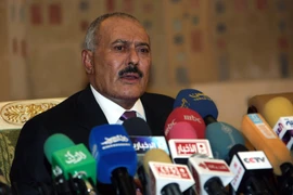 Cựu Tổng thống Yemen Ali Abdullah Saleh tại một sự kiện ở Sanaa ngày 24/12/2011. (Nguồn: AFP/TTXVN)