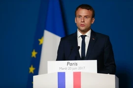 Tổng thống Pháp Emmanuel Macron trong một sự kiện ở thủ đô Paris ngày 20/6. (Nguồn: AFP/TTXVN)
