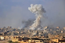 Khói bốc lên sau một cuộc không kích nhằm vào các vị trí của IS tại Deir Ezzor, Syria ngày 31/10. (Nguồn: AFP/TTXVN)