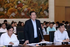 Phó viện trưởng Viện Kiểm sát nhân dân tối cao Nguyễn Hải Phong phát biểu ý kiến. (Ảnh: Phương Hoa/TTXVN)