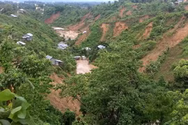 Hiện trường vụ lở đất ở Rangamati, Bangladesh ngày 13/6. (Nguồn: AFP/TTXVN)