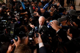  Đặc phái viên LHQ về Syria Staffan de Mistura phát biểu với báo giới. (Nguồn: AFP/TTXVN)