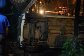 Hiện trường vụ tai nạn. (Ảnh: Huyền /TTXVN)