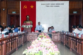 Chủ nhiệm Ủy ban kiểm tra Trung ương Trần Quốc Vượng phát biểu tại cuộc họp. (Ảnh: Duy Khương/TTXVN)