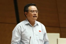 Đại biểu Quốc hội tỉnh Lạng Sơn Trần Sỹ Thanh phát biểu ý kiến tại Kỳ họp thứ ba, Quốc hội khóa XIV ngày 12/6/2017. (Ảnh: Phương Hoa/TTXVN)