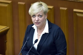 Bà Valeria Gontareva trong một phiên họp Quốc hội Ukraine ngày 19/6/2014. (Nguồn: AFP/TTXVN)