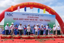 Quang cảnh Lễ động thổ khởi công xây dựng Nhà máy. (Ảnh: Trung Hiếu/TTXVN)