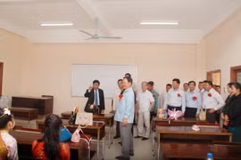 Khu phòng học tại Trung tâm giảng dạy tiếng Việt Nam tại huyện Viêng Xay, Hủa Phăn, Lào. (Ảnh: Phạm Kiên/TTXVN)