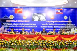 Ban Chủ tọa Hội thảo. (Ảnh: Phạm Kiên/Vietnam+)